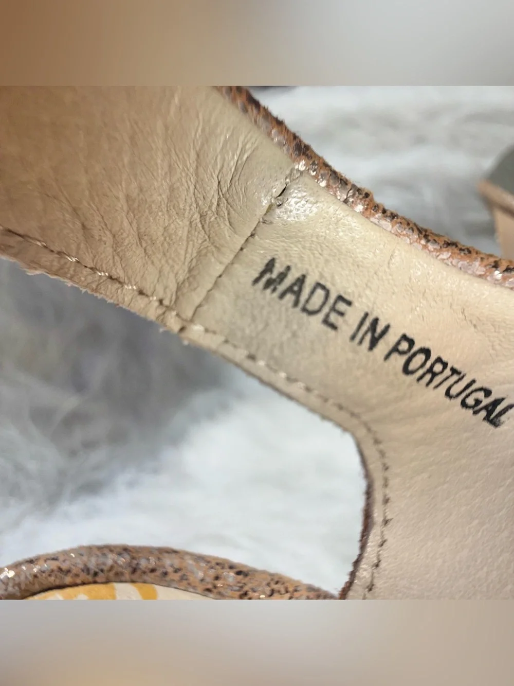 Lace-Up Metallic Taupe Wedge Sandal